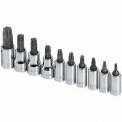 SK - 10 Piece Torx Bit Socket Set - Comes in Rail - Top Tool & Supply