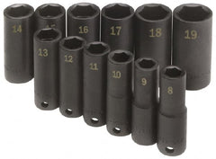 SK - 12 Piece 3/8" Drive Deep Well Impact Socket Set - Top Tool & Supply