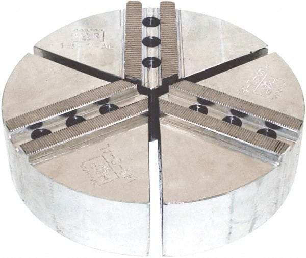 H & R Manufacturing - 15" Chuck Capacity, 1.5mm x 60° Serrated Attachment, Round Soft Lathe Chuck Jaw - 3 Jaws, Aluminum, 1.69" Btw Mount Hole Ctrs, 7-1/2" Long x 15" Wide x 4" High, 0.866" Groove, 20mm Fastener - Top Tool & Supply