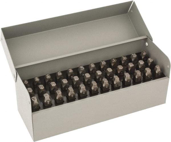 C.H. Hanson - 36 Piece, 3/16" Character Steel Stamp Set - Letters & Figures, Low Stress Round Face Dot - Top Tool & Supply