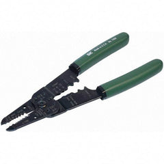 SK - Wire & Cable Strippers - 8" W/CUSHION GRIP CRIMPING/STRIPPING PLIER - Top Tool & Supply