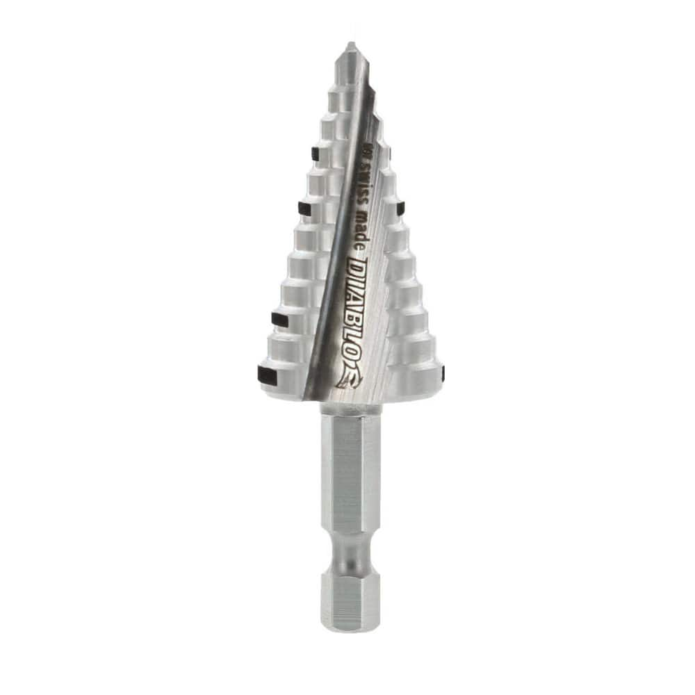 Step Drill Bits; Tool Material: High Speed Steel; Shank Type: Hex Shank; Hole Diameter: 7/8 in; Series: 12 Steps; Overall Length (Inch): 2-3/4; Minimum Hole Diameter (Inch): 3/8; Maximum Hole Diameter (Inch): 7/8; Shank Diameter (Decimal Inch): 1/4; Step