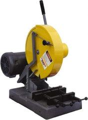 Kalamazoo - 14" Blade Diam, 1" Arbor Hole, Straight Chop & Cutoff Saw - 3,450 RPM, 5 hp, 220/440 Volts, 3 Phase - Top Tool & Supply