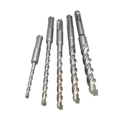 Drill Bit Set: Hammer Drill Bits, 5 Pc, Solid Carbide Bright/Uncoated, Standard, SDS Shank