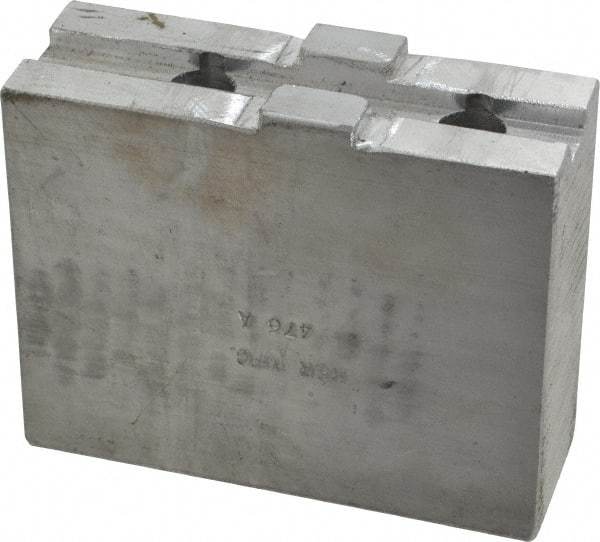 H & R Manufacturing - Tongue & Groove Attachment, Square Soft Lathe Chuck Jaw - Aluminum, 2.12" Btw Mount Hole Ctrs, 4-1/4" Long x 1-1/2" Wide x 3-3/8" High, 1/2" Groove - Top Tool & Supply