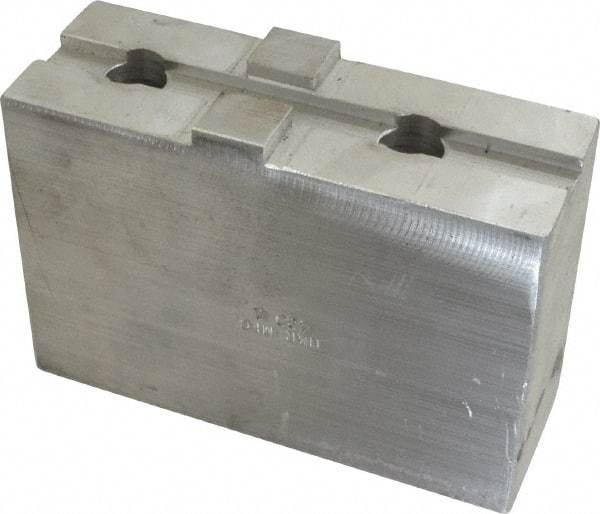 H & R Manufacturing - Tongue & Groove Attachment, Square Soft Lathe Chuck Jaw - Aluminum, 3" Btw Mount Hole Ctrs, 5-5/8" Long x 2" Wide x 3-3/16" High, 1/2" Groove - Top Tool & Supply