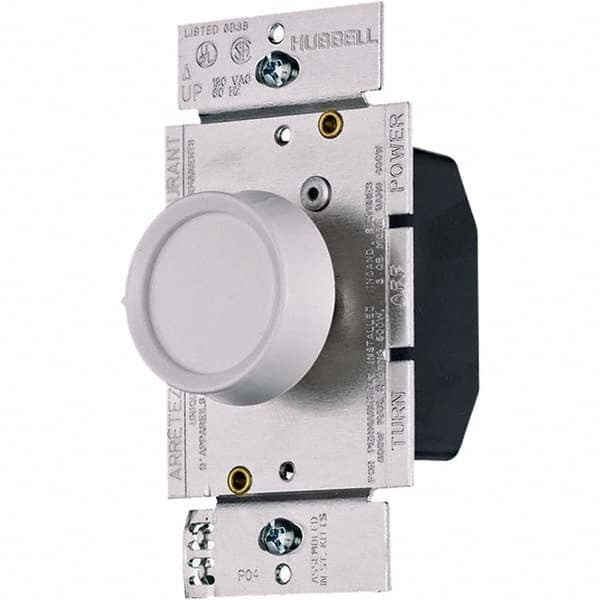 Hubbell Wiring Device-Kellems - 3 Pole, 120 VAC, 5 Amp, Residential Grade Rotary Dimmer Switch - Top Tool & Supply