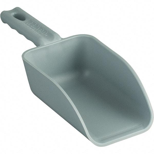 Remco - 16 oz Gray Polypropylene Flat Bottom Scoop - 3.2" Wide x 2" Deep Bowl, 3" Handle Length, 10.4" OAL - Top Tool & Supply