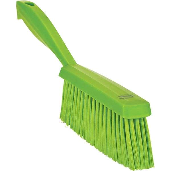 Vikan - 14" OAL, Polyester Staple Set Bench Brush - 2" Bristle Length, 6-3/8" Long Head, Straight Polypropylene Handle, Lime Green - Top Tool & Supply