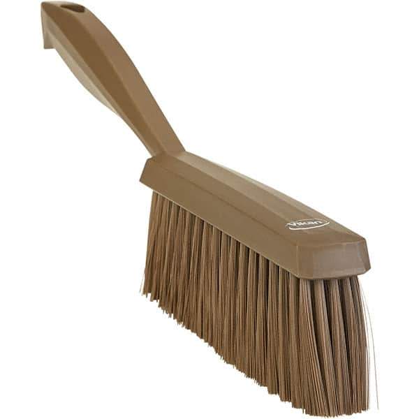 Vikan - 14" OAL, Polyester Staple Set Bench Brush - 2" Bristle Length, 6-3/8" Long Head, Straight Polypropylene Handle, Brown - Top Tool & Supply