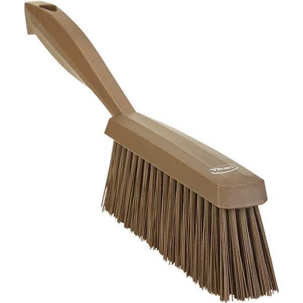 Vikan - 14" OAL, Polyester Staple Set Bench Brush - 2" Bristle Length, 6-3/8" Long Head, Straight Polypropylene Handle, Brown - Top Tool & Supply