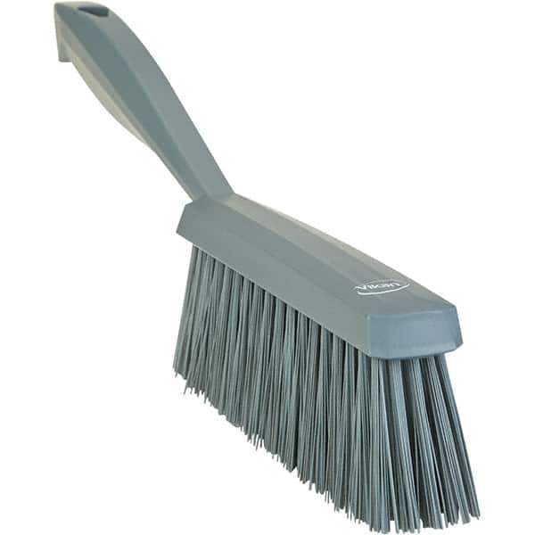 Vikan - 14" OAL, Polyester Staple Set Bench Brush - 2" Bristle Length, 6-3/8" Long Head, Straight Polypropylene Handle, Gray - Top Tool & Supply