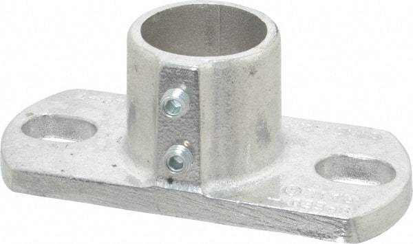 Hollaender - 1-1/4" Pipe, Base Flange, Aluminum Alloy Flange Pipe Rail Fitting - Bright Finish - Top Tool & Supply