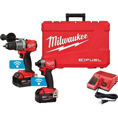 Milwaukee Tool - 18 Volt Cordless Tool Combination Kit - Includes 1/2" Drill/Driver & 1/4" Impact Driver, Lithium-Ion Battery Included - Top Tool & Supply