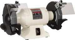 Jet - 10" Wheel Diam x 1" Wheel Width, 1-1/2 hp Grinder - 1" Arbor Hole Diam, 1 Phase, 1,725 Max RPM, 115 Volts - Top Tool & Supply