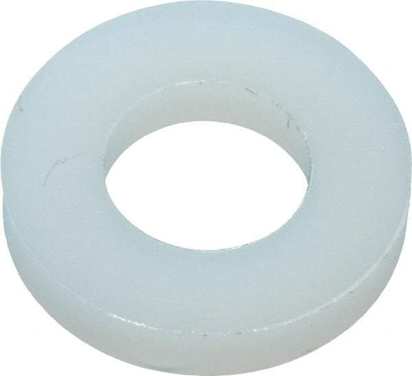 Made in USA - 1/4" Screw, Grade 6/6 Nylon Standard Flat Washer - 6.53mm ID x 1" OD, 2.36mm Thick - Top Tool & Supply