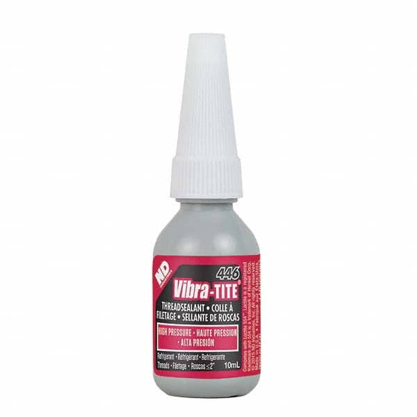 Vibra-Tite - 10 mL Bottle, Red, Refrigerant - High Pressure Thread Sealant - Top Tool & Supply