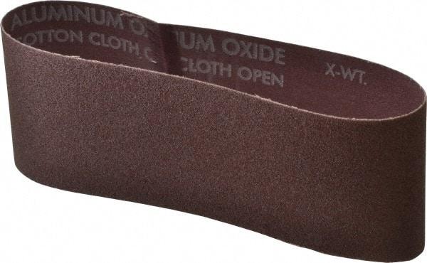 Norton - 3" Wide x 18" OAL, 80 Grit, Aluminum Oxide Abrasive Belt - Aluminum Oxide, Medium, Coated, X Weighted Cloth Backing, Series R228 - Top Tool & Supply