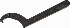 Proto - 2" to 4-3/4" Capacity, Black Oxide Finish, Adjustable Pin Spanner Wrench - 11-3/8" OAL, 1/4" Hook Pin Height - Top Tool & Supply