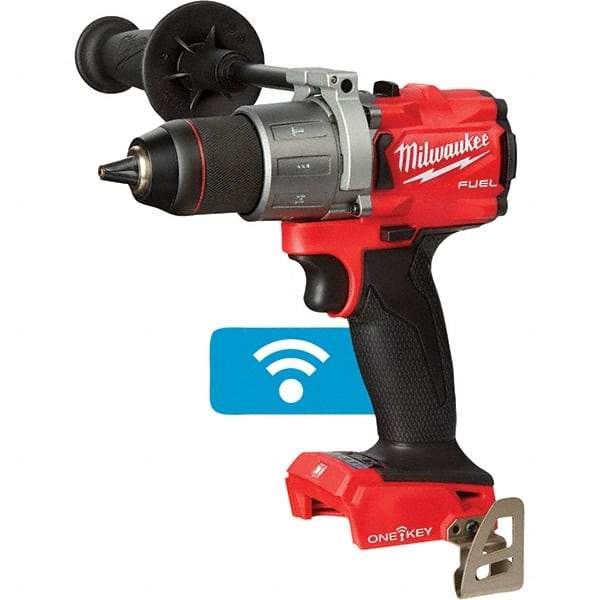 Milwaukee Tool - 18 Volt 1/2" Keyless Chuck Cordless Hammer Drill - 0 to 32,000 BPM, 0 to 2,000 RPM, Reversible - Top Tool & Supply