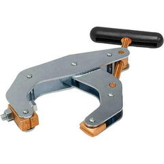 Kant Twist - 1,700 Lb, 4-1/2" Max Opening, 2-3/8" Open Throat Depth, 2-5/8" Closed Throat Depth, Cantilever Clamp - Copper Plated Steel Jaw, T-Handle, 1-1/8" Max Width - Top Tool & Supply