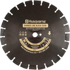 Husqvarna - 20" Diam, 1" Arbor Hole Diam, Continuous Edge Tooth Wet & Dry Cut Saw Blade - Diamond-Tipped, General Purpose Action, Standard Round Arbor - Top Tool & Supply