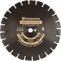 Husqvarna - 24" Diam, 1" Arbor Hole Diam, Continuous Edge Tooth Wet & Dry Cut Saw Blade - Diamond-Tipped, General Purpose Action, Standard Round Arbor - Top Tool & Supply