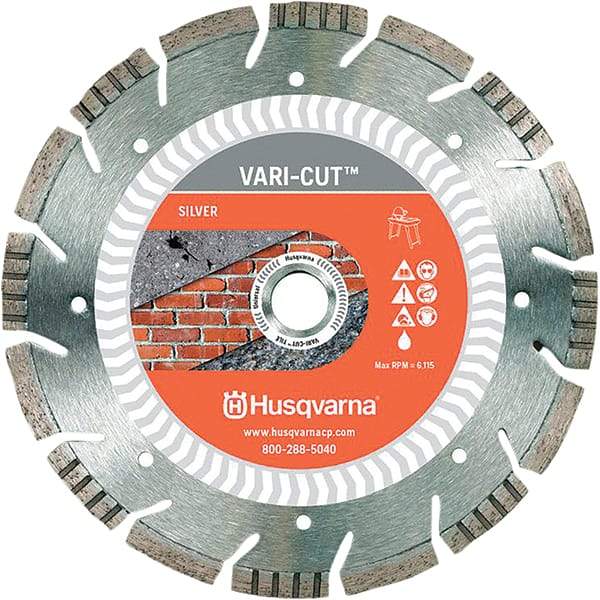 Husqvarna - 10" Diam, 5/8 & 7/8" Arbor Hole Diam, Continuous Edge Tooth Wet & Dry Cut Saw Blade - Diamond-Tipped, Fast Cutting Action, Standard Round Arbor - Top Tool & Supply