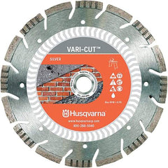 Husqvarna - 10" Diam, 5/8 & 7/8" Arbor Hole Diam, Continuous Edge Tooth Wet & Dry Cut Saw Blade - Diamond-Tipped, Fast Cutting Action, Standard Round Arbor - Top Tool & Supply