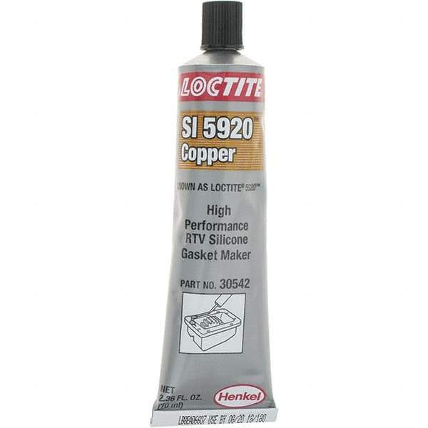 Loctite - 70 oz Tube Copper (Color) RTV Silicone Gasket Sealant - 24 hr Full Cure Time - Top Tool & Supply