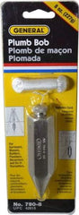 General - 4 Inch Long, 7/8 Inch Diameter Steel Plumb Bob - 8 Ounce - Top Tool & Supply