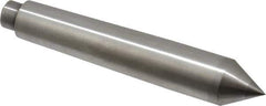 Riten - 0.599" Head Diam, Carbide-Tipped Steel Standard Point Solid Dead Center - B&S 6 Brown & Sharpe Taper, 0.599" Point Diam, 15/16" Point Length, 3-5/8" OAL - Top Tool & Supply