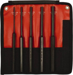 Mayhew - 5 Piece, 1/8 to 3/8", Pin Punch Set - Hex Shank, Steel, Comes in Kit Bag - Top Tool & Supply