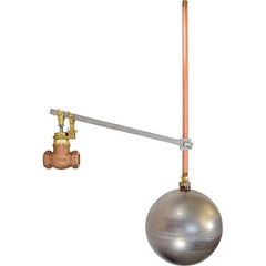 Control Devices - 3/4" Pipe, Brass & Bronze, Globe Pattern-Single Seat, Mechanical Float Valve - 100 psi, FIP x FIP End Connections - Top Tool & Supply