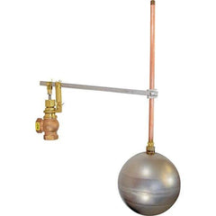 Control Devices - 3/4" Pipe, Brass & Bronze, Angle Pattern-Single Seat, Mechanical Float Valve - 100 psi, FIP x FIP End Connections - Top Tool & Supply