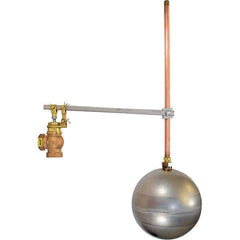 Control Devices - 1/2" Pipe, Brass & Bronze, Angle Pattern-Single Seat, Mechanical Float Valve - 100 psi, FIP x FIP End Connections - Top Tool & Supply