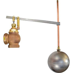 Control Devices - 2" Pipe, Brass & Bronze, Angle Pattern-Single Seat, Mechanical Float Valve - 75 psi, FIP x FIP End Connections - Top Tool & Supply