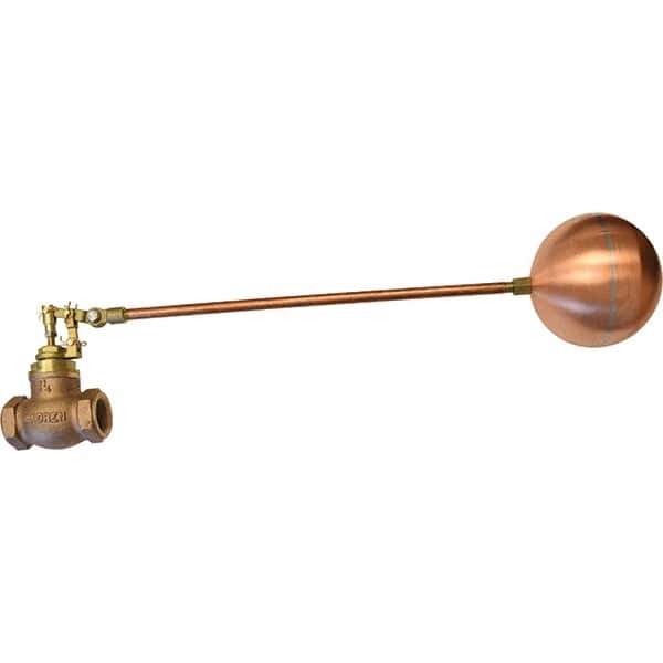 Control Devices - 1" Pipe, Brass & Bronze, Globe Pattern-Double Seat, Mechanical Float Valve - 100 psi, FIP End Connections - Top Tool & Supply