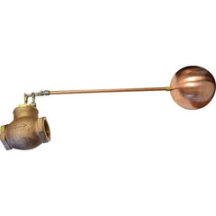 Control Devices - 2" Pipe, Brass & Bronze, Globe Pattern-Double Seat, Mechanical Float Valve - 75 psi, FIP End Connections - Top Tool & Supply