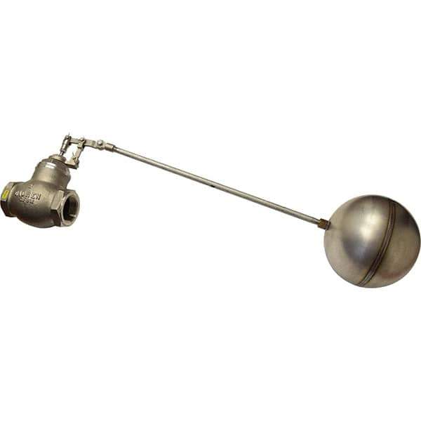 Control Devices - 2" Pipe, Stainless Steel, Globe Pattern-Double Seat, Mechanical Float Valve - 75 psi, FIP End Connections - Top Tool & Supply