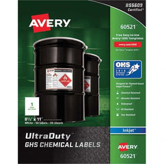 AVERY - Pack of (50), 8-1/2" x 11" White Synthetic Film ID Labels - Top Tool & Supply