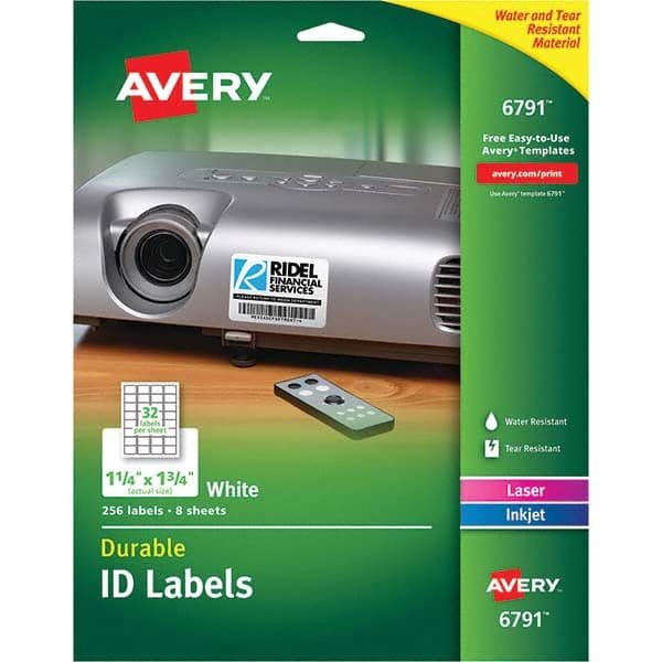 AVERY - Pack of (256), 1-1/4" x 1-3/4" White Paper Multipurpose Labels - Top Tool & Supply