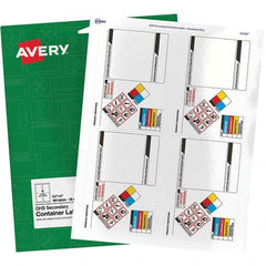 AVERY - Pack of (100), 3-1/2" x 5" White Paper ID Labels - Top Tool & Supply