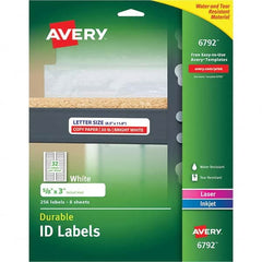 AVERY - Pack of (256), 5/8" x 3" White Paper Multipurpose Labels - Top Tool & Supply