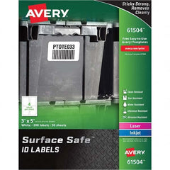 AVERY - Pack of (200), 3" x 5" White Polyester Durable Square Labels - Top Tool & Supply