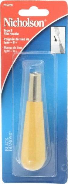 Nicholson - 4-1/8" Long x 1-1/16" Diam File Handle - For Use with 4, 6, 8 & 10" Files - Top Tool & Supply