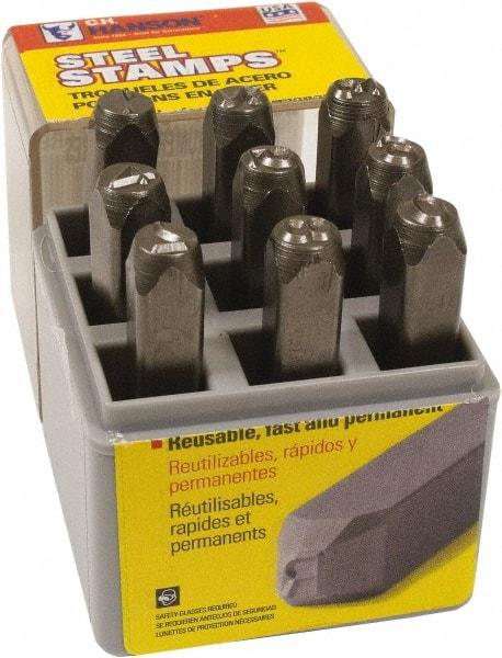 C.H. Hanson - 9 Piece, 5/32" Character Steel Stamp Set - Figures, Heavy Duty - Top Tool & Supply