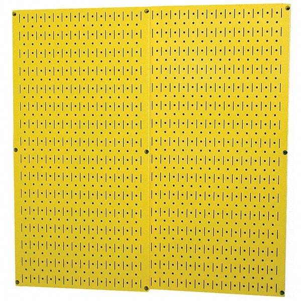 Wall Control - 32" Wide x 32" High Peg Board Storage Board - 2 Panels, Metal, Yellow - Top Tool & Supply