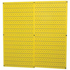 Wall Control - 32" Wide x 32" High Peg Board Storage Board - 2 Panels, Metal, Yellow - Top Tool & Supply