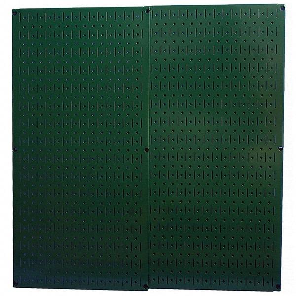 Wall Control - 32" Wide x 32" High Peg Board Storage Board - 2 Panels, Metal, Green - Top Tool & Supply